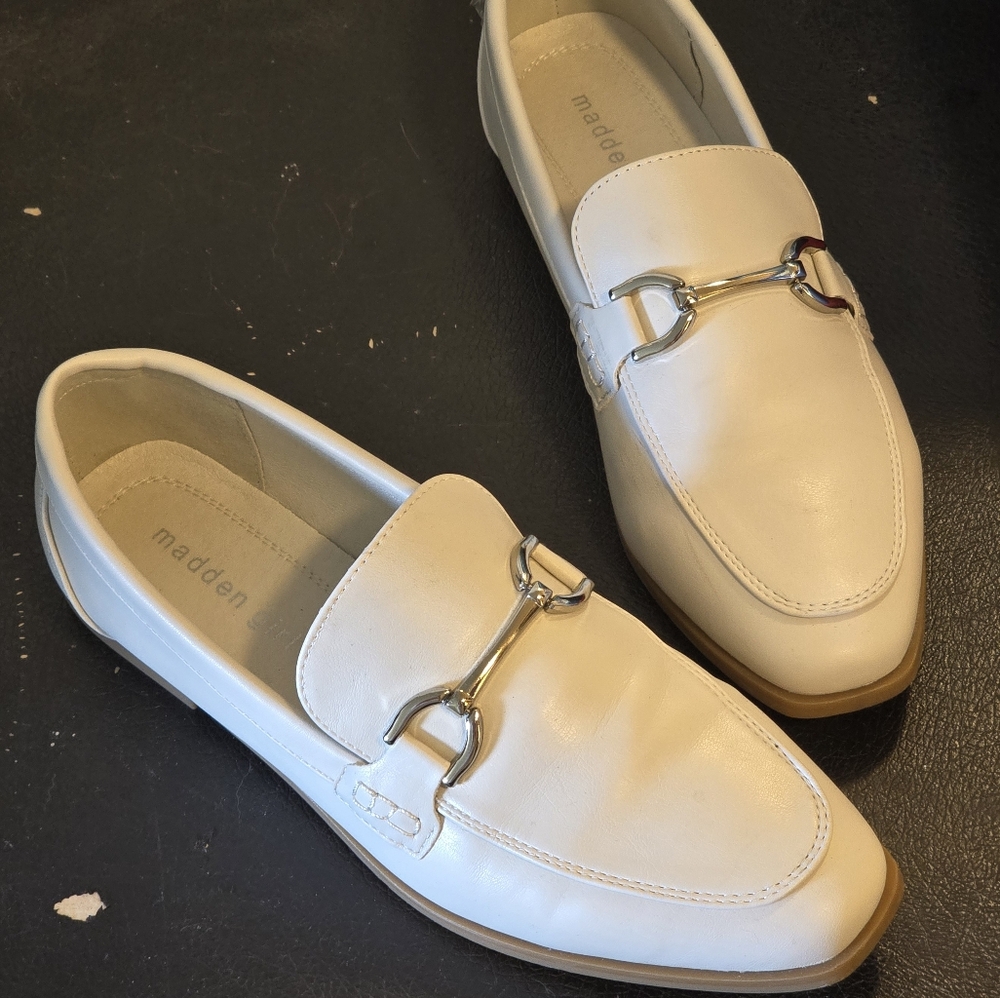 Beige Buckled Loafers